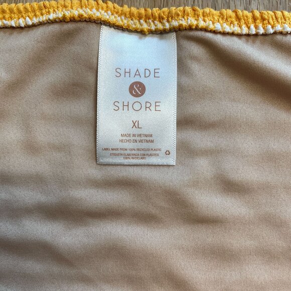 SHADE & SHORE BIKINI BOTTOM PUCKER HIGH WAIST CHEEKY XL ORANGE STRIPE NWT - Picture 7 of 9